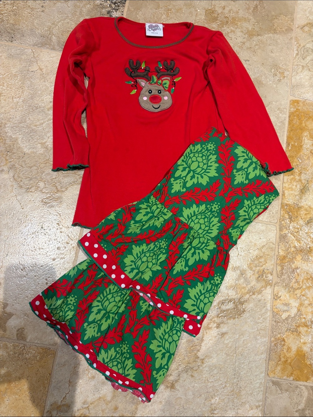 Kids Red Reindeer Set - Festive Holiday outfit